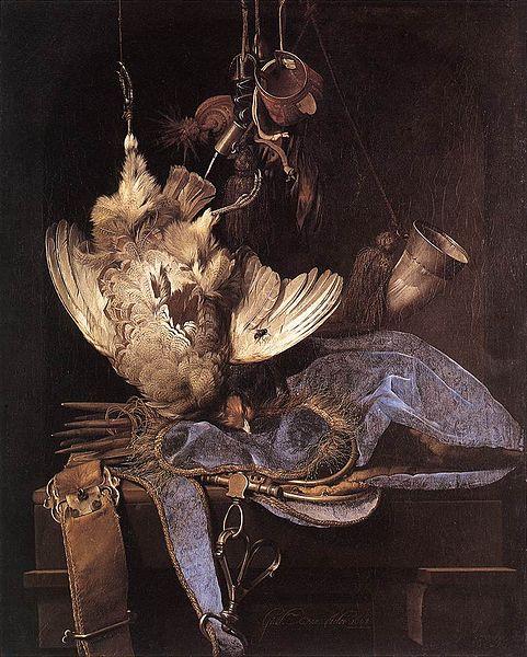 Aelst, Willem van Still Life with Hunting Equipment and Dead Birds oil painting image